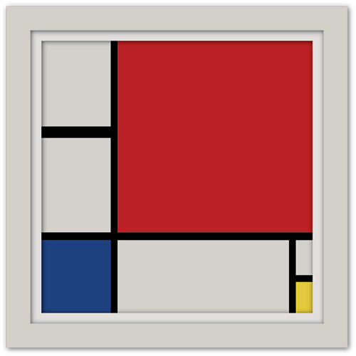Reproduction of Piet Mondrian Composition II De Stijl art by Chris Dunmire